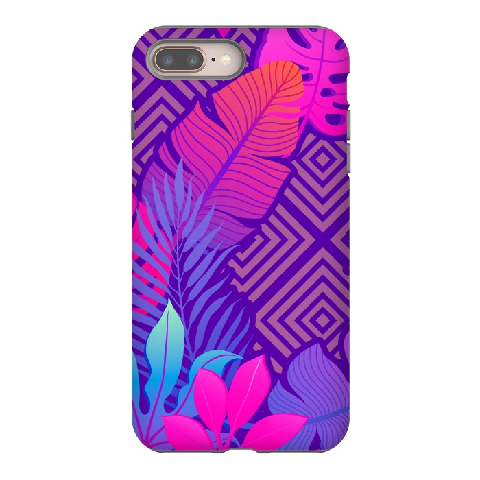 iPhone 7 plus StrongFit Tropical Lines And Leaves Patterns by ArtsCase