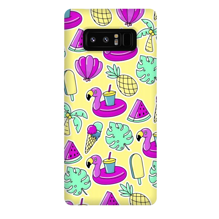 Galaxy Note 8 StrongFit Summer And Flamingos In Color by ArtsCase
