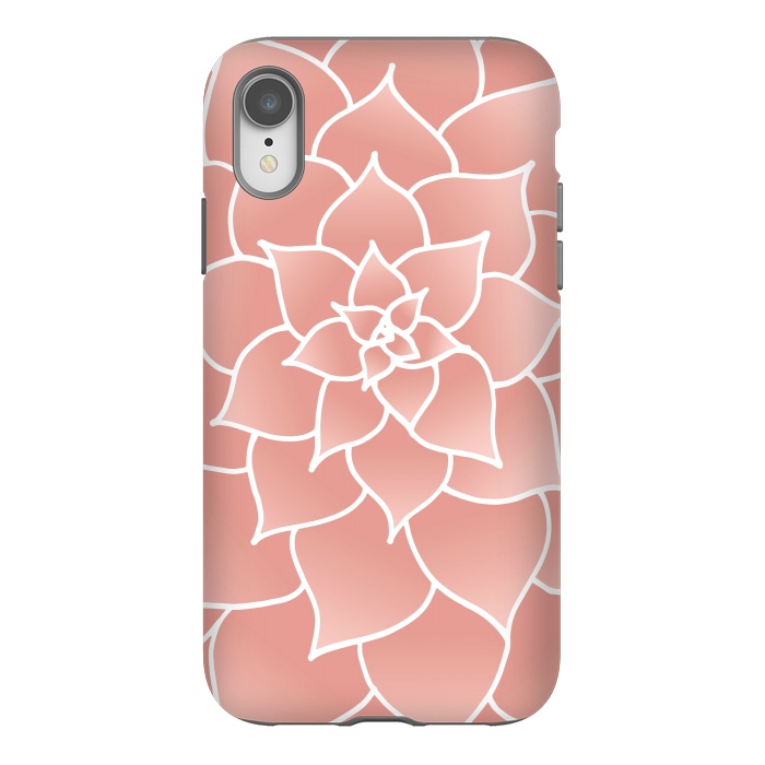 iPhone Xr StrongFit Abstract Modern Pink Rose Flower by Julie Erin Designs