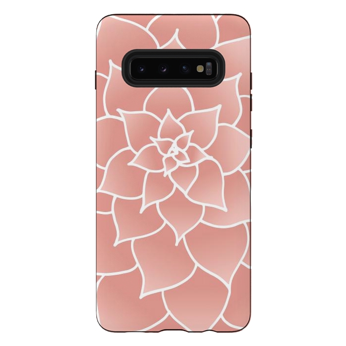 Galaxy S10 plus StrongFit Abstract Modern Pink Rose Flower by Julie Erin Designs