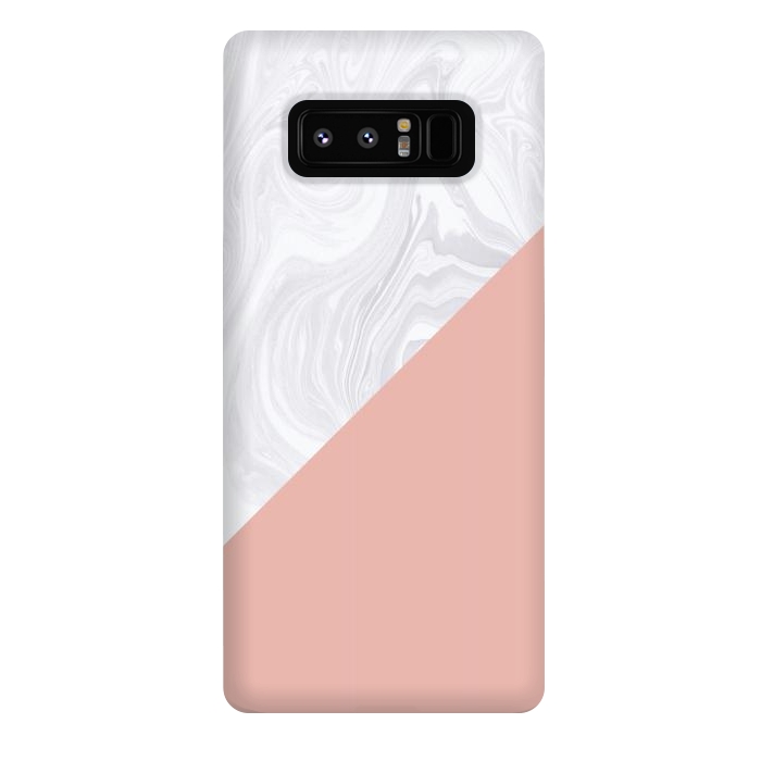 Galaxy Note 8 StrongFit Rose Gold and White Marble Texture by Julie Erin Designs
