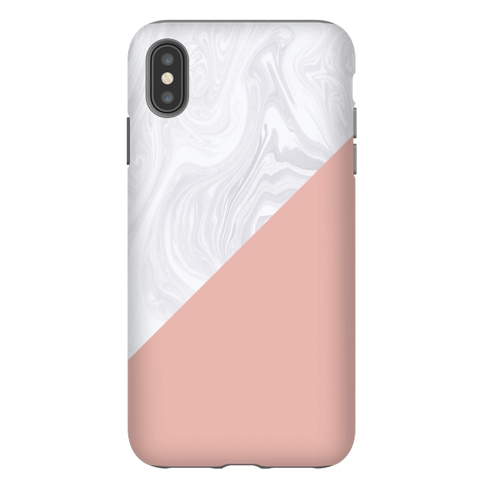 iPhone Xs Max StrongFit Rose Gold and White Marble Texture by Julie Erin Designs