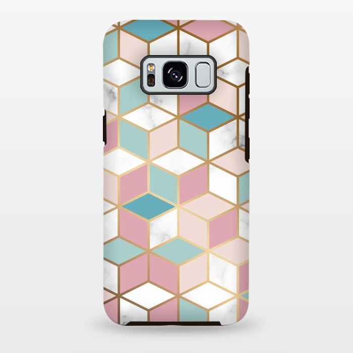 Galaxy S8 plus StrongFit Crystals In Blue And Pink Marble by ArtsCase