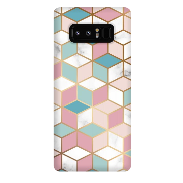 Galaxy Note 8 StrongFit Crystals In Blue And Pink Marble by ArtsCase