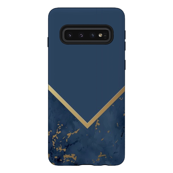Galaxy S10 StrongFit Blue Monochromatic On Marble by ArtsCase