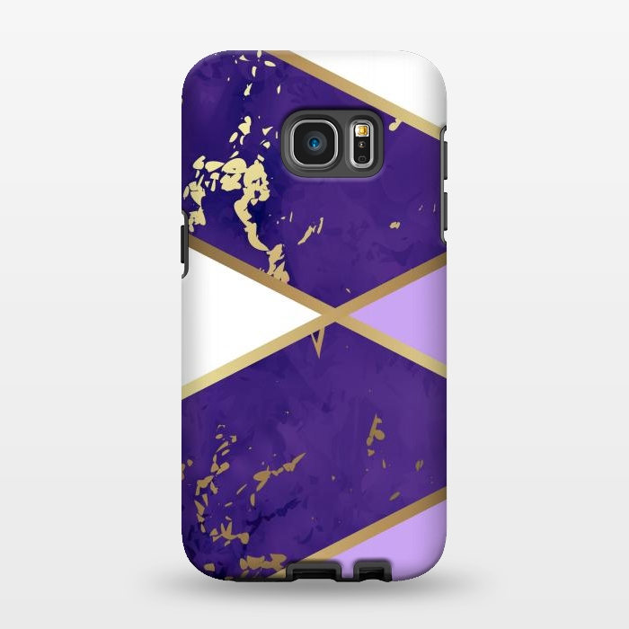 Galaxy S7 EDGE StrongFit Geometric Purple Marble by ArtsCase