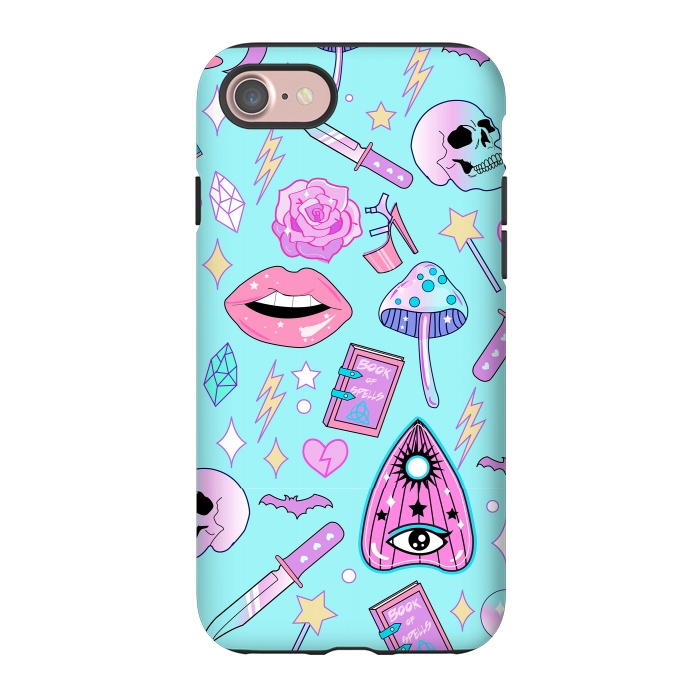 iPhone 7 StrongFit Girly Pastel Goth Witchy Kawaii Pattern by Luna Elizabeth Art