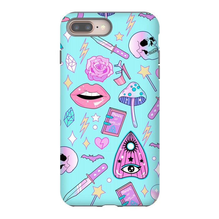 iPhone 7 plus StrongFit Girly Pastel Goth Witchy Kawaii Pattern by Luna Elizabeth Art