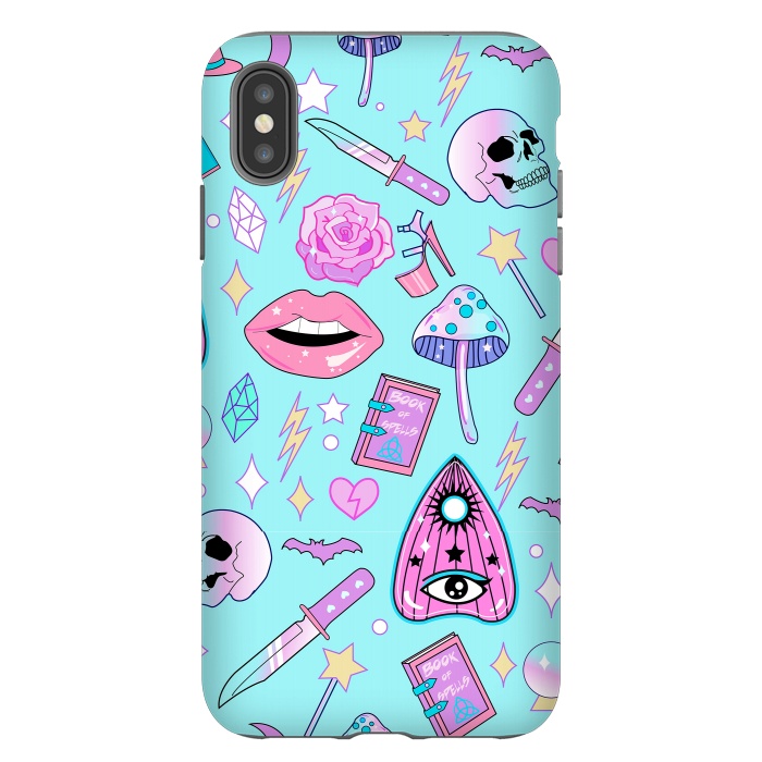iPhone Xs Max StrongFit Girly Pastel Goth Witchy Kawaii Pattern by Luna Elizabeth Art
