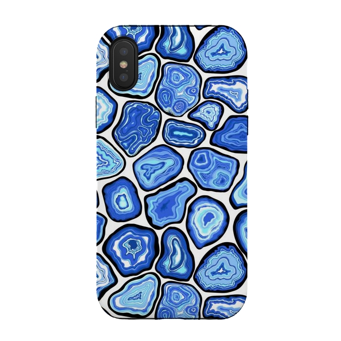 iPhone Xs / X StrongFit Blue agate slices by Katerina Kirilova