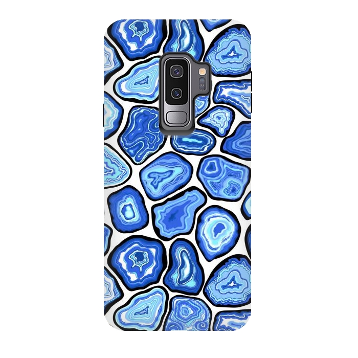 Galaxy S9 plus StrongFit Blue agate slices by Katerina Kirilova