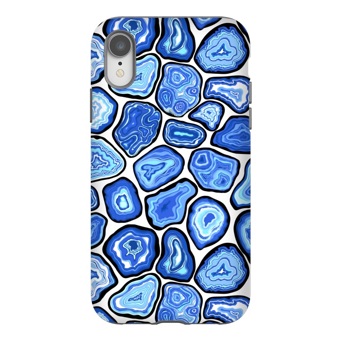 iPhone Xr StrongFit Blue agate slices by Katerina Kirilova