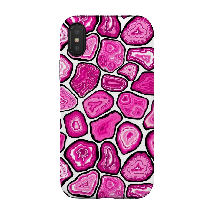 iPhone Xs / X StrongFit Pink agate slices by Katerina Kirilova
