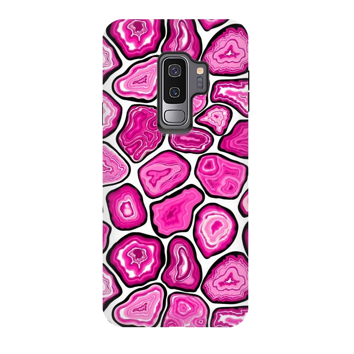 Galaxy S9 plus StrongFit Pink agate slices by Katerina Kirilova