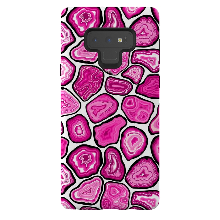 Galaxy Note 9 StrongFit Pink agate slices by Katerina Kirilova