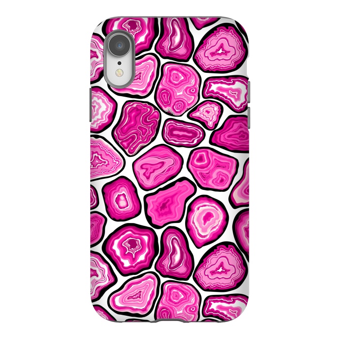 iPhone Xr StrongFit Pink agate slices by Katerina Kirilova