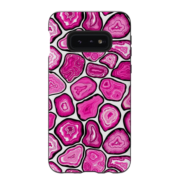 Galaxy S10e StrongFit Pink agate slices by Katerina Kirilova