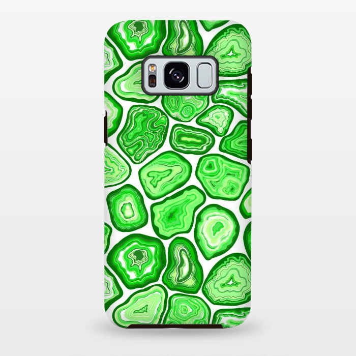 Galaxy S8 plus StrongFit Green agate pattern by Katerina Kirilova