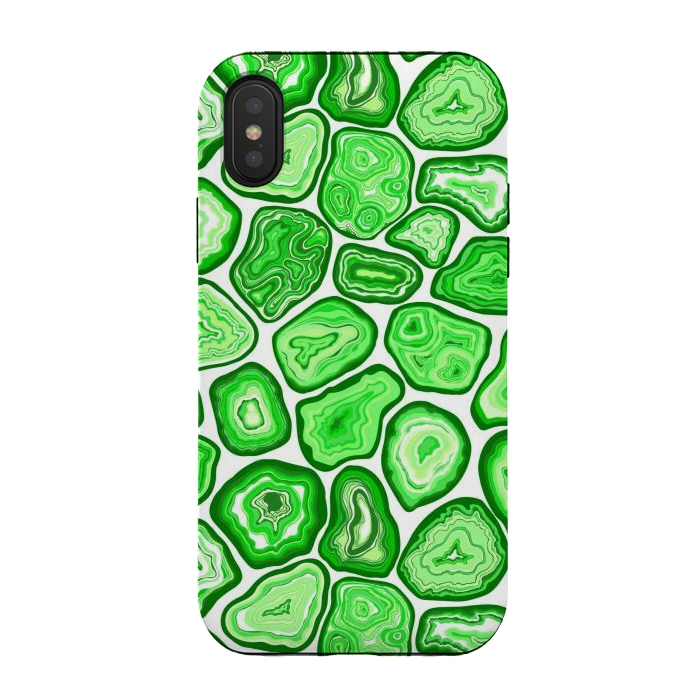 iPhone Xs / X StrongFit Green agate pattern by Katerina Kirilova