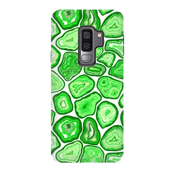 Galaxy S9 plus StrongFit Green agate pattern by Katerina Kirilova
