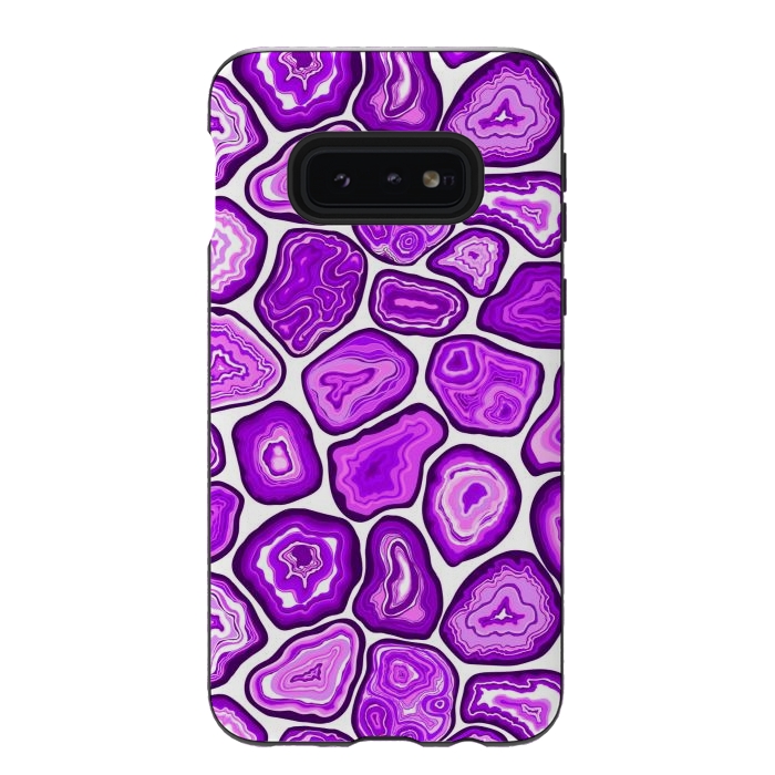 Galaxy S10e StrongFit Purple agate slices by Katerina Kirilova