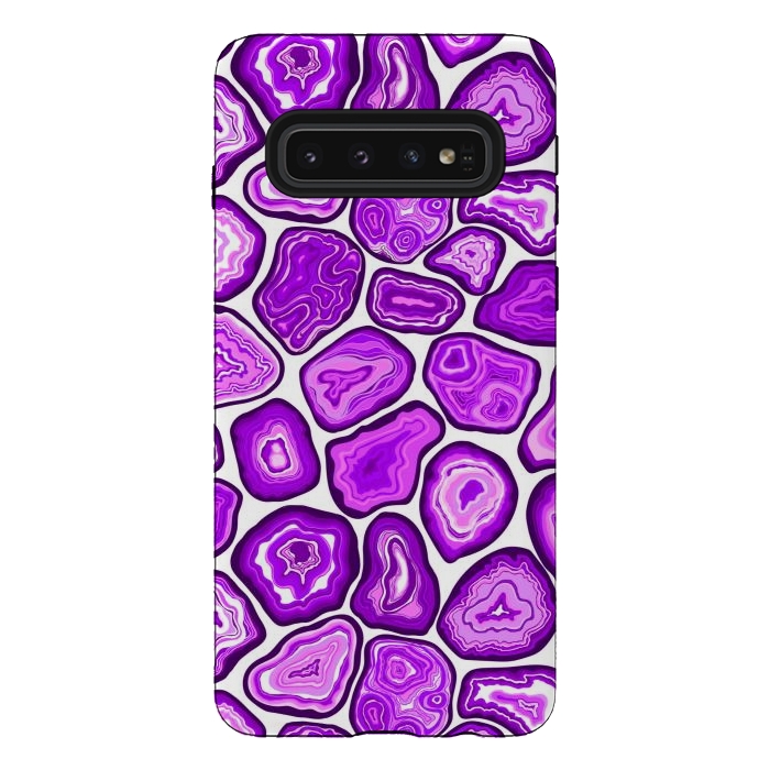 Galaxy S10 StrongFit Purple agate slices by Katerina Kirilova