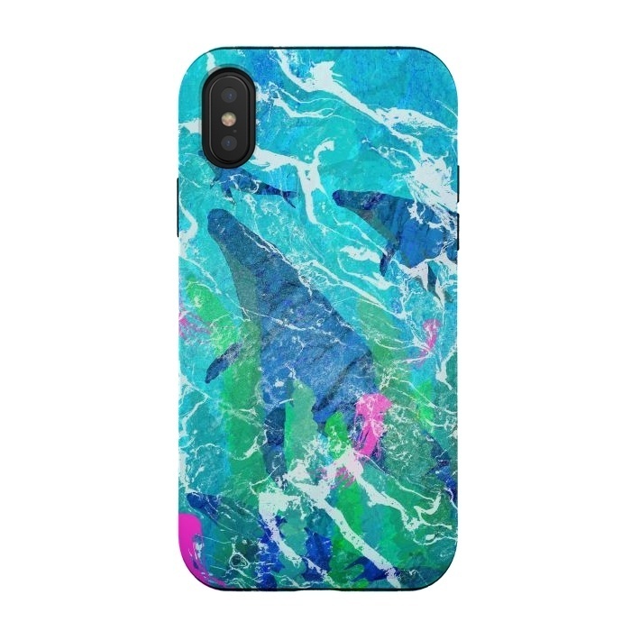 iPhone Xs / X StrongFit Ocean whales by Steve Wade (Swade)