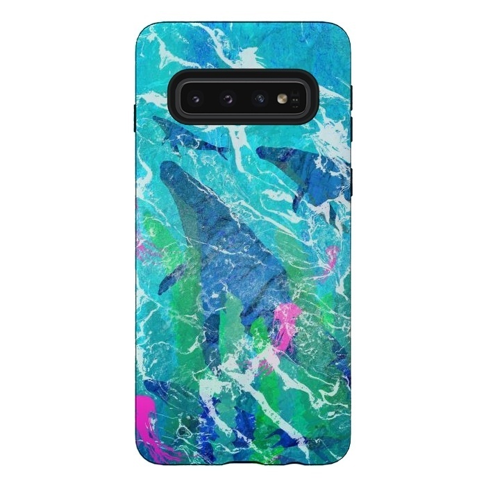 Galaxy S10 StrongFit Ocean whales by Steve Wade (Swade)