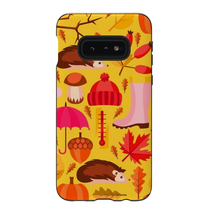Galaxy S10e StrongFit Autumn Animals And Fruits by ArtsCase