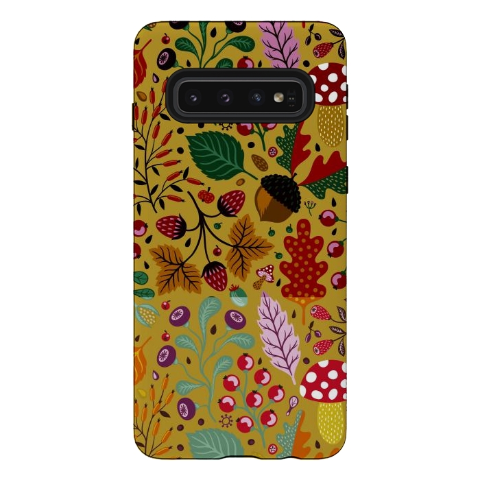 Galaxy S10 StrongFit Leaves And Nuts Fall by ArtsCase