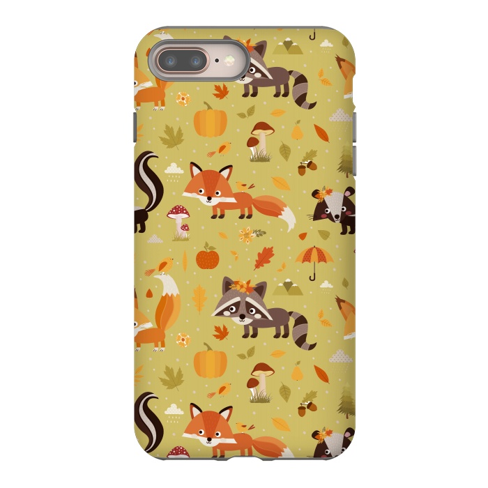 iPhone 7 plus StrongFit Red Fox And Raccoon In Autumn by ArtsCase