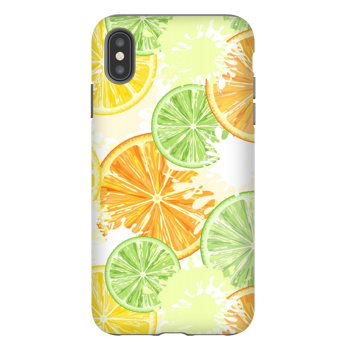 iPhone Xs Max StrongFit Citrus Watercolors Fresh Summer Pattern by BluedarkArt
