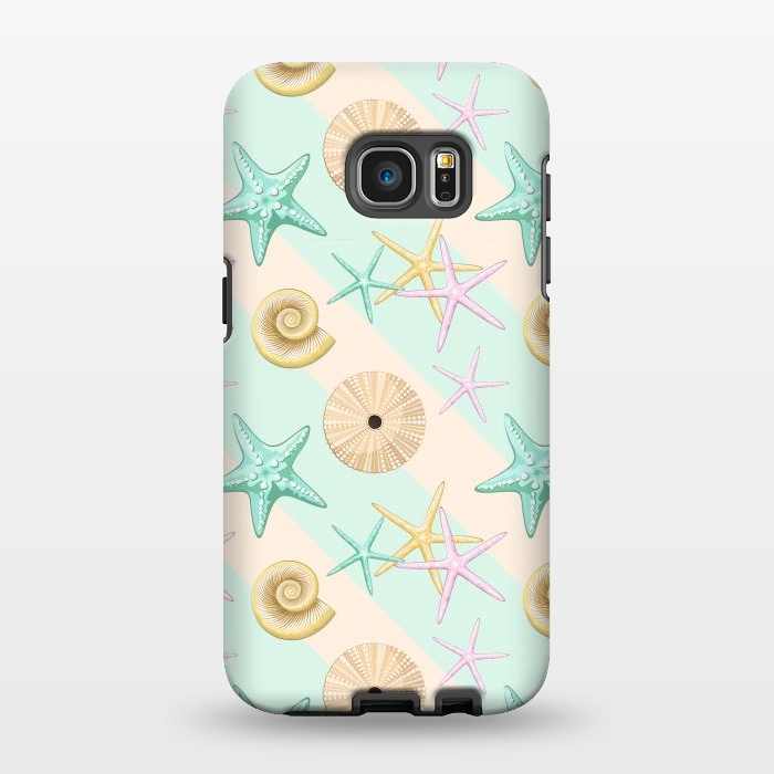 Galaxy S7 EDGE StrongFit Seashells and starfish Beach Summer Pattern by BluedarkArt