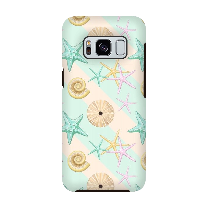 Galaxy S8 StrongFit Seashells and starfish Beach Summer Pattern by BluedarkArt