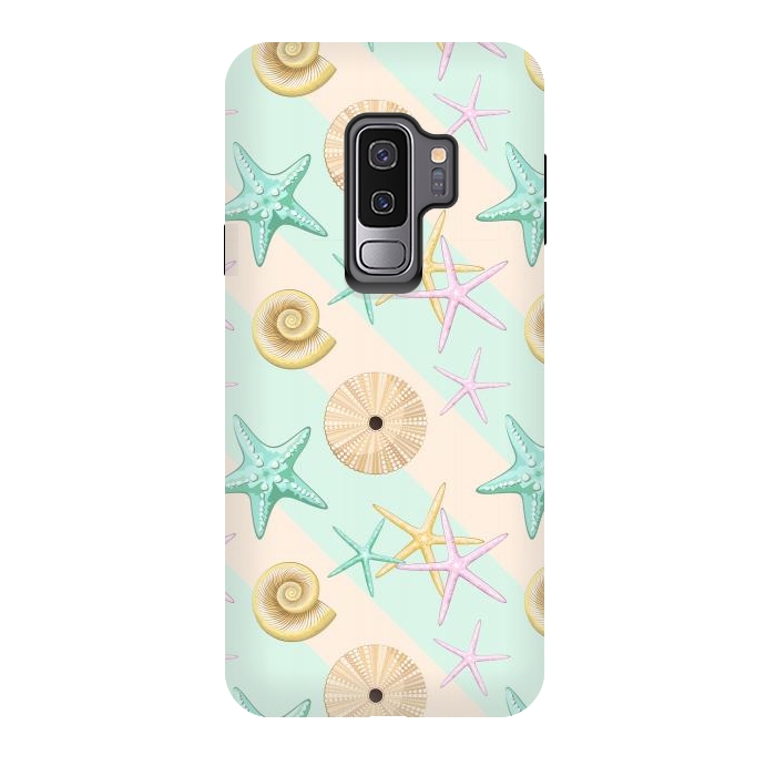 Galaxy S9 plus StrongFit Seashells and starfish Beach Summer Pattern by BluedarkArt