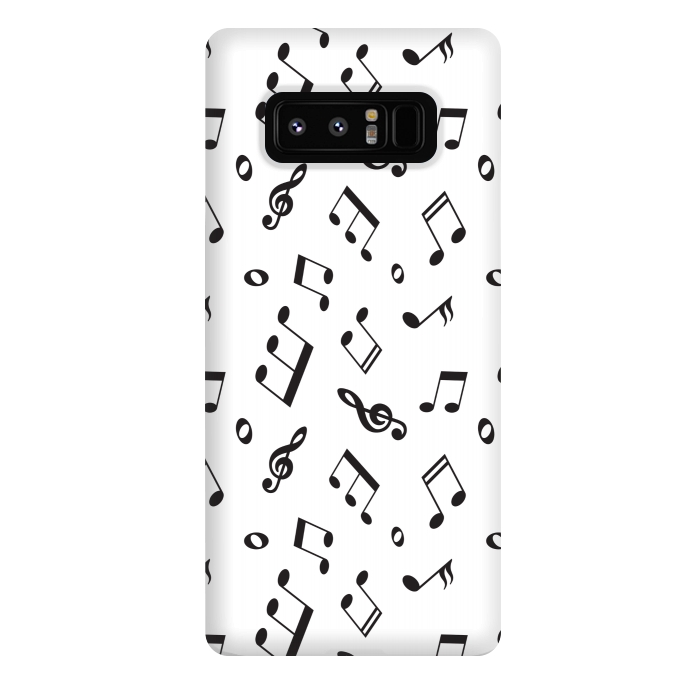Galaxy Note 8 StrongFit BLACK AND WHITE MUSICAL PATTERN by MALLIKA