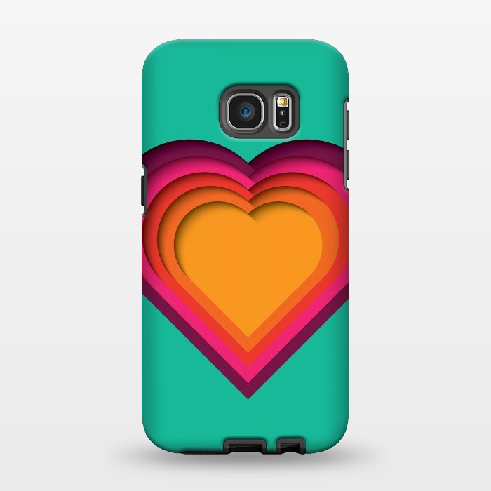 Galaxy S7 EDGE StrongFit Paper Cutout Heart 010 by Jelena Obradovic