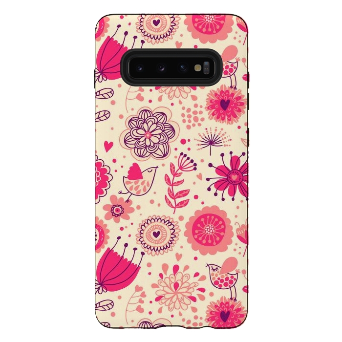Galaxy S10 plus StrongFit Romantic Flowers In Spring by ArtsCase