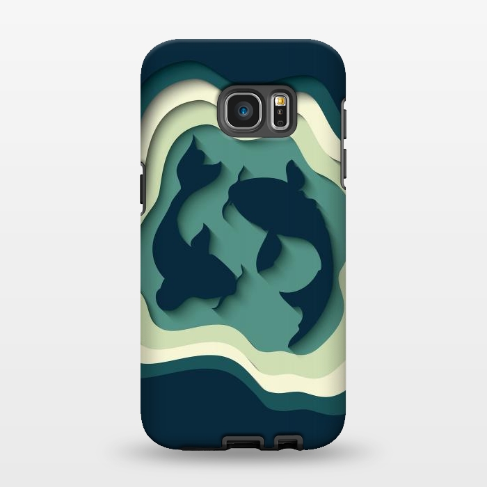 Galaxy S7 EDGE StrongFit Paper Cutout Koi Fish 016 by Jelena Obradovic