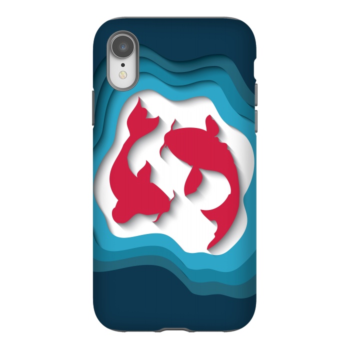 iPhone Xr StrongFit Paper Cutout Koi Fish 017 by Jelena Obradovic