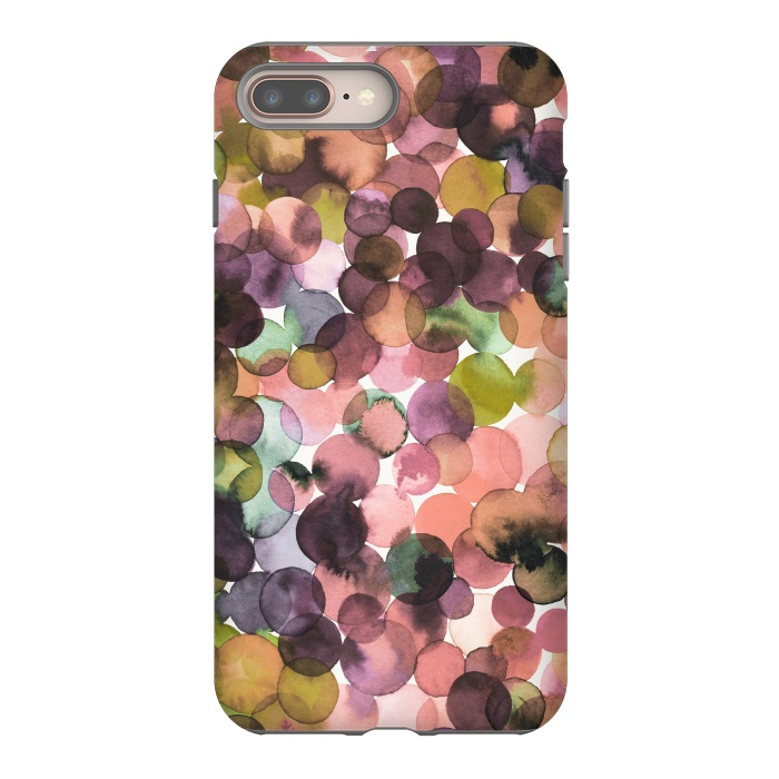 iPhone 7 plus StrongFit Overlapped Watercolor Pale Dots by Ninola Design