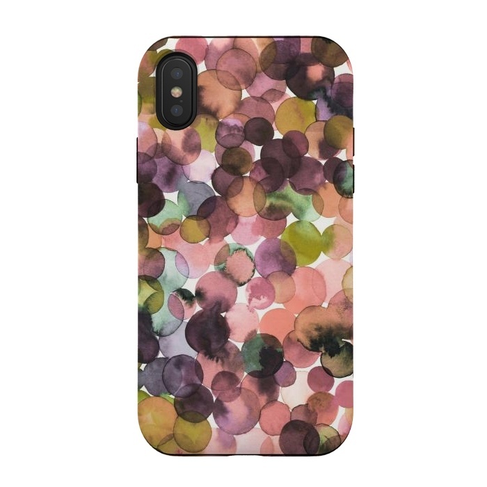 iPhone Xs / X StrongFit Overlapped Watercolor Pale Dots by Ninola Design