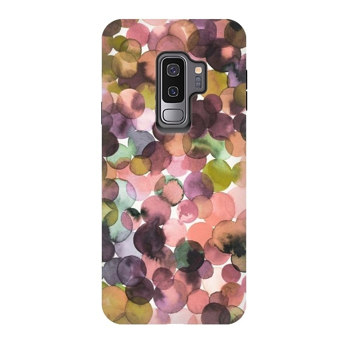 Galaxy S9 plus StrongFit Overlapped Watercolor Pale Dots by Ninola Design