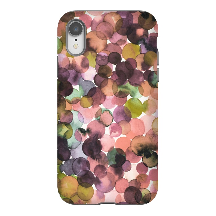 iPhone Xr StrongFit Overlapped Watercolor Pale Dots by Ninola Design