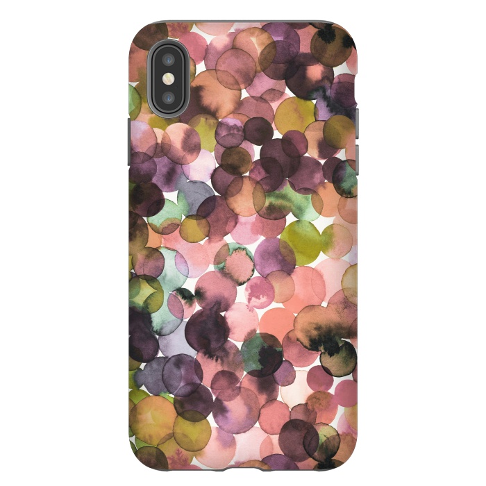 iPhone Xs Max StrongFit Overlapped Watercolor Pale Dots by Ninola Design