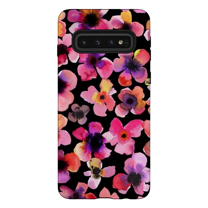 Galaxy S10 StrongFit Happy Sweet Flowers by Ninola Design