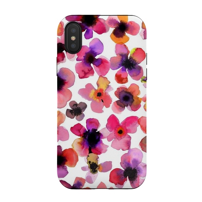 iPhone Xs / X StrongFit Happy Sweet Vibrant Flowers by Ninola Design