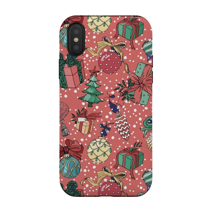 iPhone Xs / X StrongFit Snow Falls And Presents At Christmas by ArtsCase