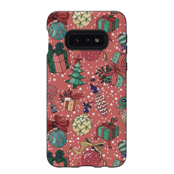 Galaxy S10e StrongFit Snow Falls And Presents At Christmas by ArtsCase