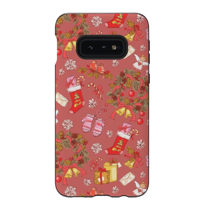Galaxy S10e StrongFit Christmas Vintage Style by ArtsCase
